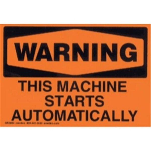 Workstation Machine Starts Automatically Warning Label WO1362966